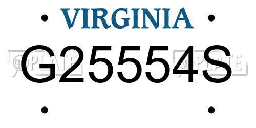 G25554S Virginia License Plate