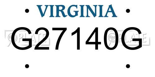 G27140G Virginia License Plate