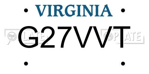 G27VVT Virginia License Plate