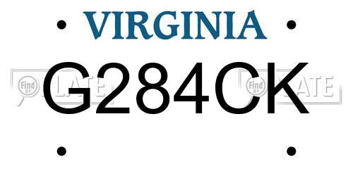 G284CK Virginia License Plate