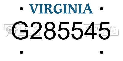 G285545 Virginia License Plate