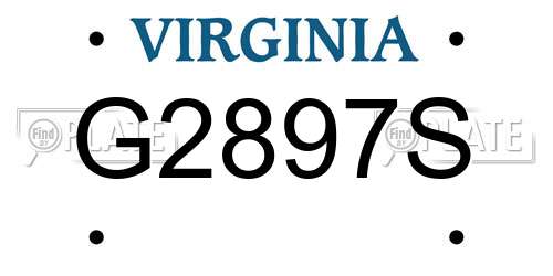 G2897S Virginia License Plate