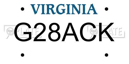 G28ACK Virginia License Plate