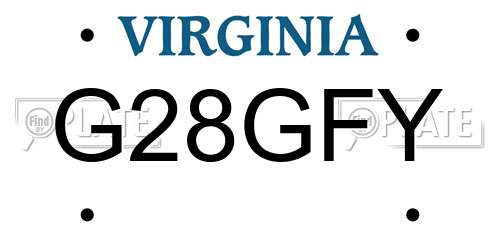 G28GFY Virginia License Plate
