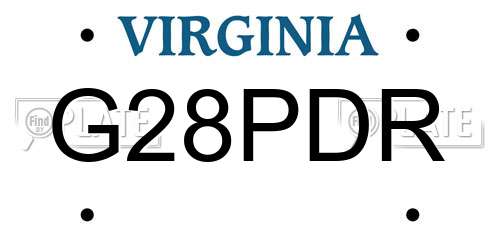 G28PDR Virginia License Plate