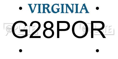 G28POR Virginia License Plate