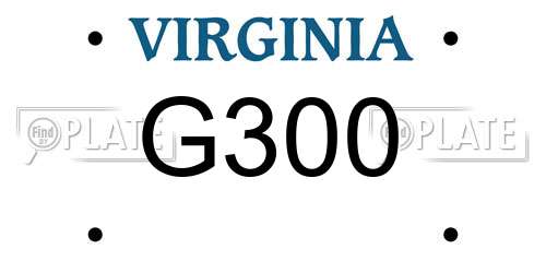 G300 Virginia License Plate