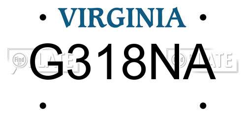 G318NA Virginia License Plate
