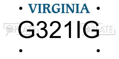 G321IG Virginia License Plate