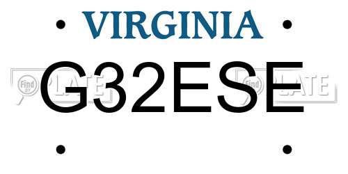 G32ESE Virginia License Plate