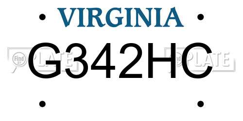 G342HC Virginia License Plate