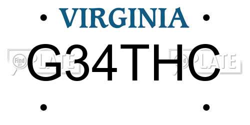 G34THC Virginia License Plate