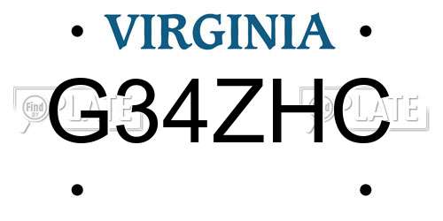 G34ZHC Virginia License Plate