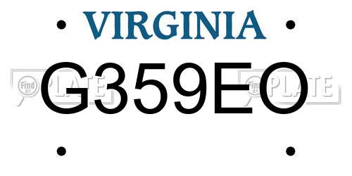 G359EO Virginia License Plate