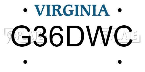 G36DWC Virginia License Plate