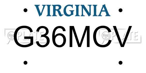 G36MCV Virginia License Plate
