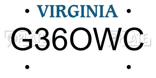 G36OWC Virginia License Plate