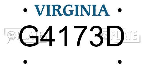 G4173D Virginia License Plate