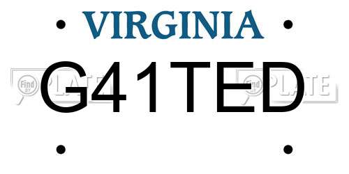 G41TED Virginia License Plate