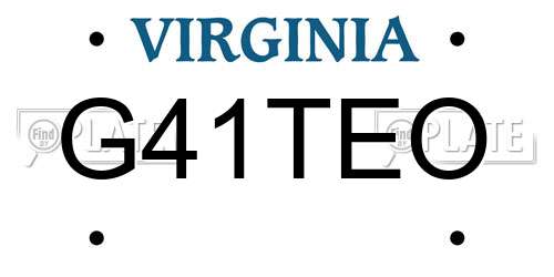 G41TEO Virginia License Plate
