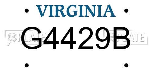 G4429B Virginia License Plate