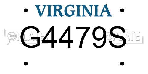 G4479S Virginia License Plate