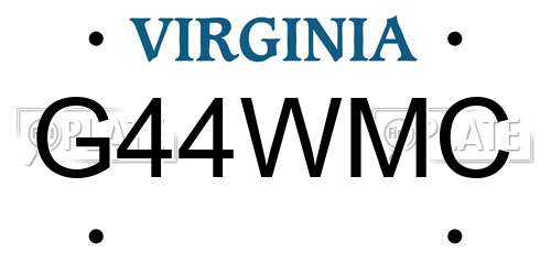 G44WMC Virginia License Plate
