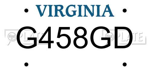 G458GD Virginia License Plate