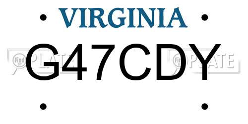 G47CDY Virginia License Plate