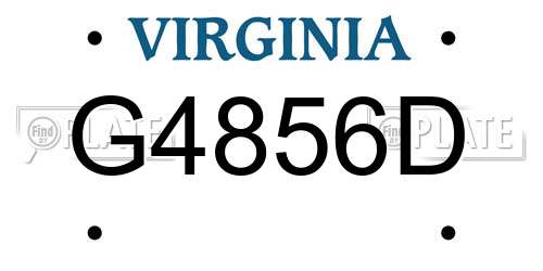 G4856D Virginia License Plate