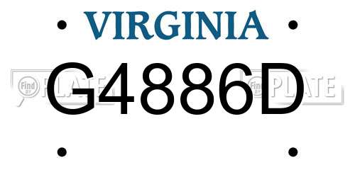 G4886D Virginia License Plate
