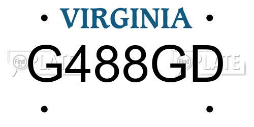 G488GD Virginia License Plate