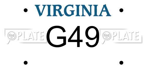 G49 Virginia License Plate