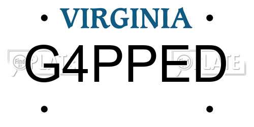 G4PPED Virginia License Plate