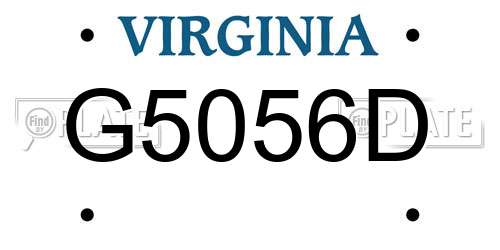 G5056D Virginia License Plate