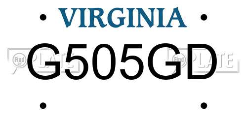 G505GD Virginia License Plate