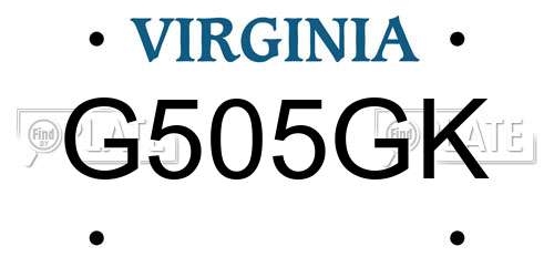 G505GK Virginia License Plate