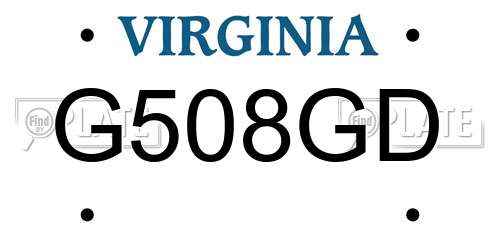 G508GD Virginia License Plate