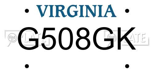 G508GK Virginia License Plate