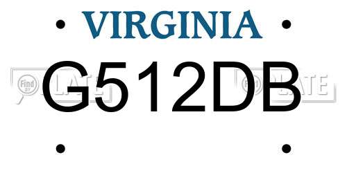 G512DB Virginia License Plate