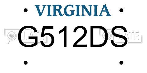 G512DS Virginia License Plate