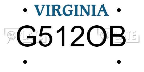 G512OB Virginia License Plate
