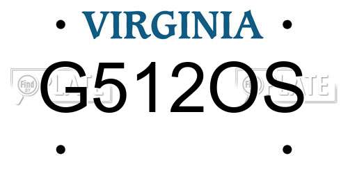 G512OS Virginia License Plate