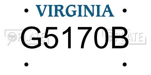 G5170B Virginia License Plate