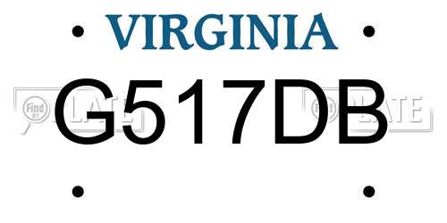 G517DB Virginia License Plate
