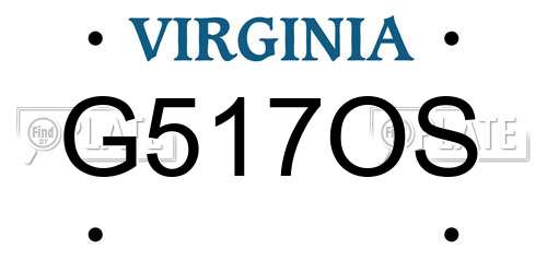 G517OS Virginia License Plate