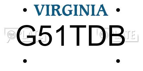 G51TDB Virginia License Plate