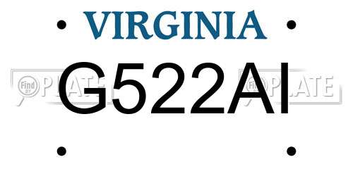 G522AI Virginia License Plate