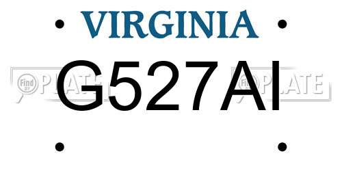G527AI Virginia License Plate