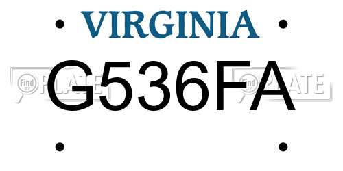 G536FA Virginia License Plate